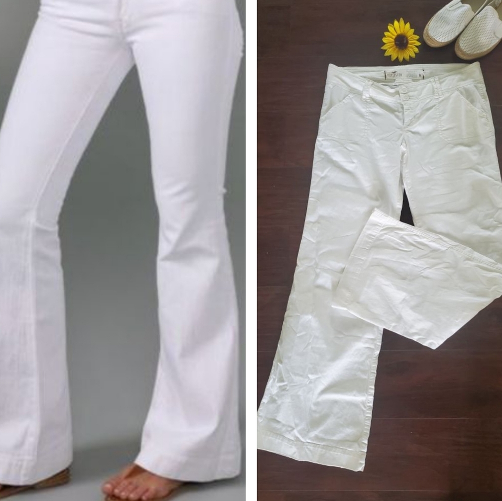Y2K HOLLISTER FLARE WHITE PANTS